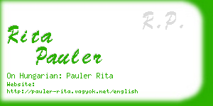 rita pauler business card